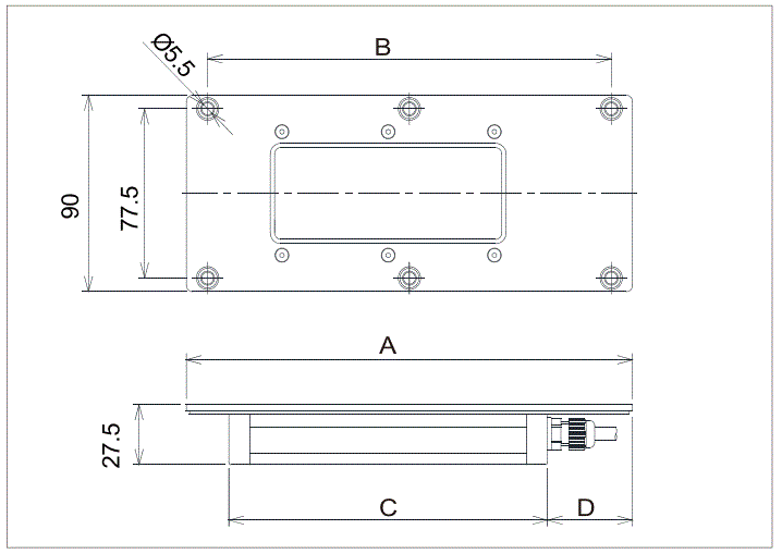 NLE-SN3フランジ式の寸法図